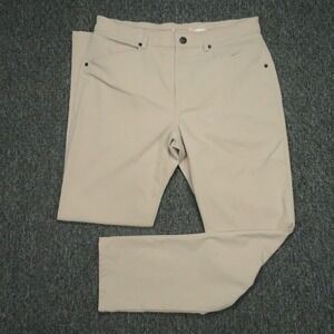 Myles Pants Mens 33x30 Khaki Tan Tour Performance Stretch Chino Zip Pocket